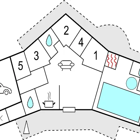 Holiday home Five-bedroom Holiday In Blavand